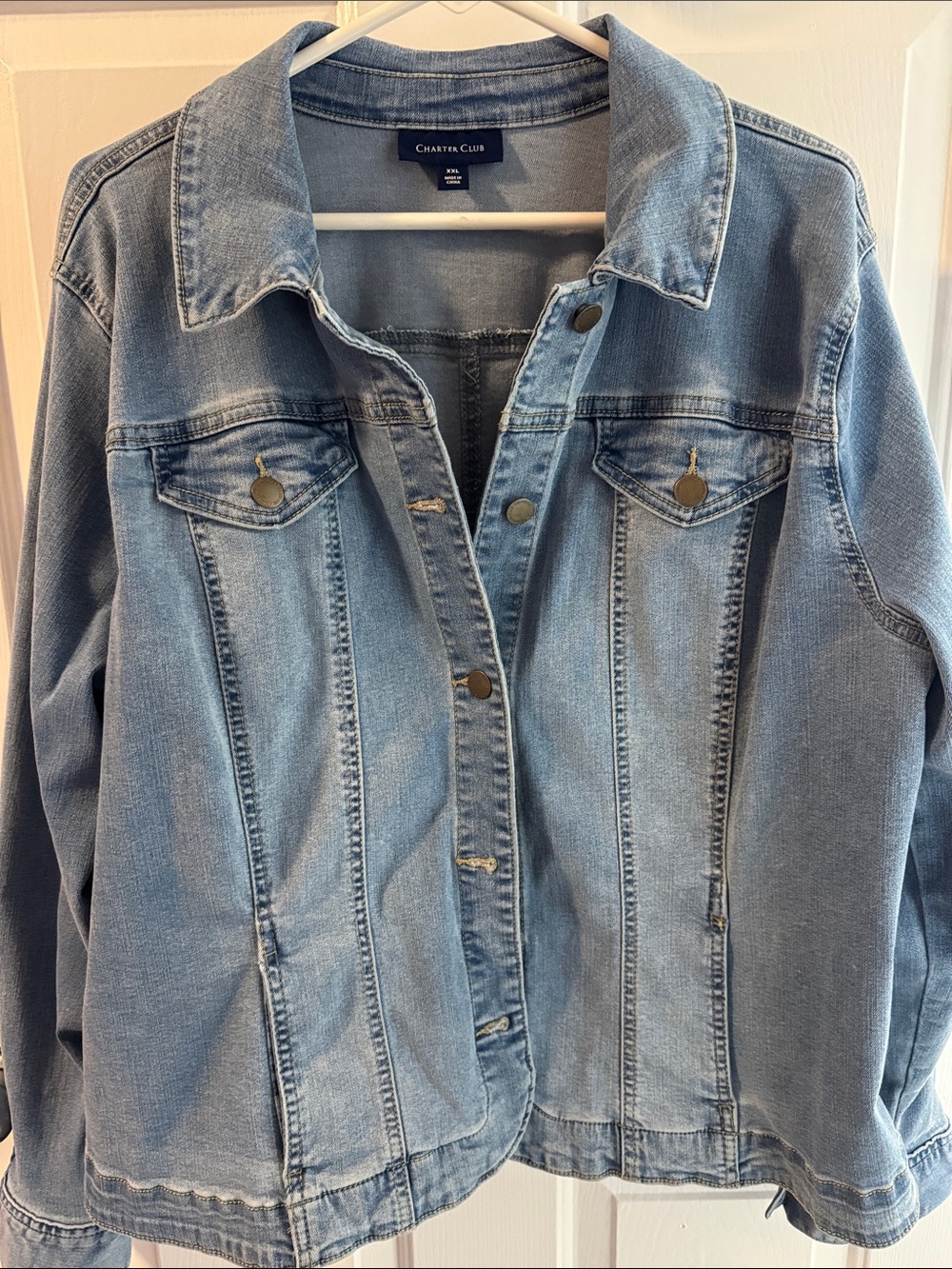 Charter Club Jean Jacket XXL light blue denim